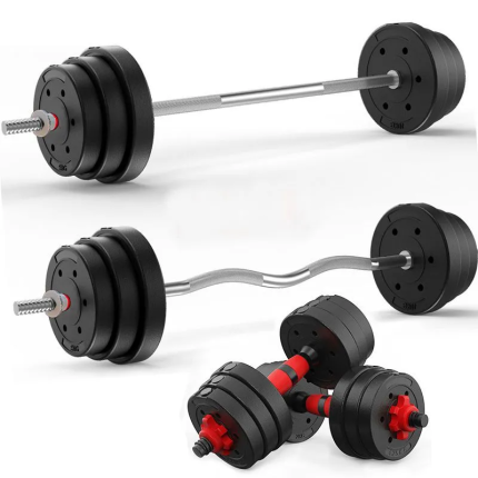 Home Multi-Function Power Training Kit ?C Adjustable Barbell for Hip Thrusts/Squats with Detachable Dumbbell Set