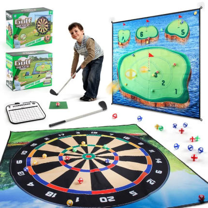 Children's Indoor/Outdoor Golf Mat Set ?C Lightweight Golf Club & Safe Ball Toy